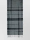 Burberry Cashmere Scarf With Check Pattern And Fringe In Gray