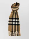 Burberry Cashmere Scarf With Check Pattern And Fringe