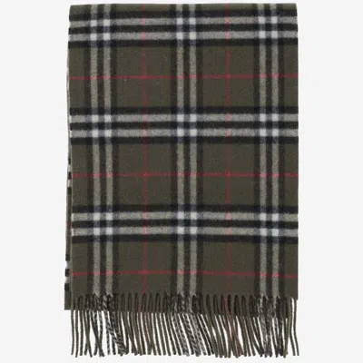Burberry Cashmere Scarf With Check Pattern In Loch