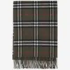 Burberry Cashmere Scarf With Check Pattern In Loch