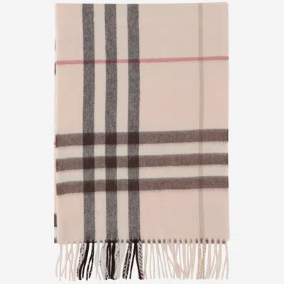 Burberry Cashmere Scarf With Check Pattern In Red