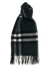 Burberry Cashmere Scarf With Classic Check Pattern In Black