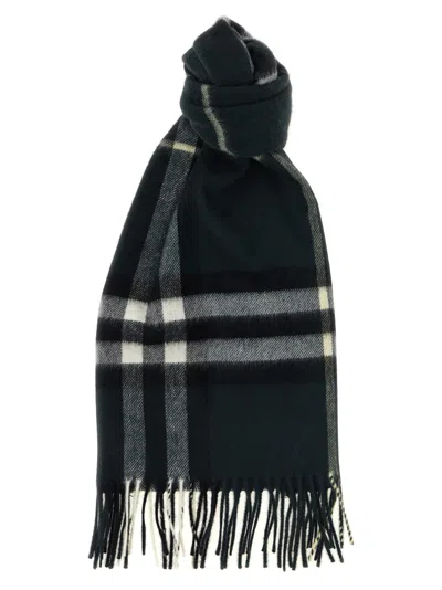 Burberry Cashmere Scarf With Classic Check Pattern In Black