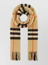 Burberry Cashmere Scarf With Embroidered Checked Pattern