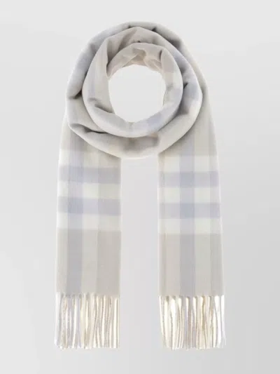 Burberry Cashmere Scarf With Embroidered Fringed Edges