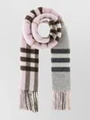 Burberry Cashmere Scarf With Fringe And Stripes