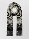 Burberry Cashmere Scarf With Fringe Detailing And Graphic Pattern