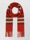 Burberry Cashmere Scarf With Fringed Edges And Stripes