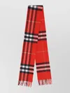 BURBERRY CASHMERE SCARF WITH FRINGED HEM AND PLAID PATTERN