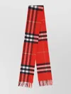 Burberry Cashmere Scarf With Fringed Hem And Plaid Pattern