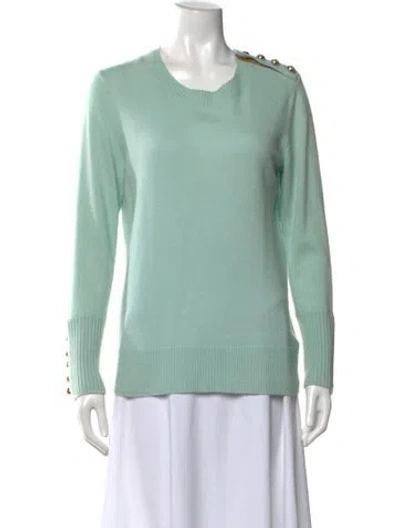 Pre-owned Burberry Cashmere Scoop Neck Sweater In Blue