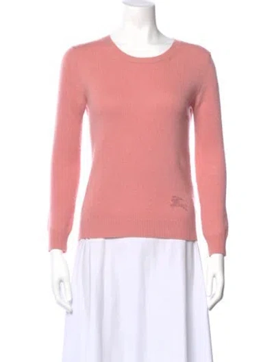 Pre-owned Burberry Cashmere Scoop Neck Sweater In Pink