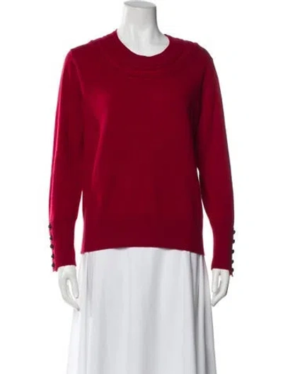 Pre-owned Burberry Cashmere Scoop Neck Sweater In Red