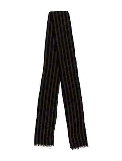 Pre-owned Burberry Cashmere Striped Scarf In Black