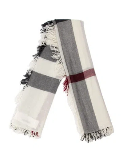 Pre-owned Burberry Cashmere Striped Scarf In Multi