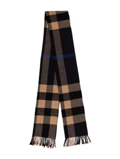 Pre-owned Burberry Cashmere Striped Scarf In Neutral