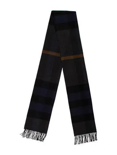 Pre-owned Burberry Cashmere Striped Shawl In Multi