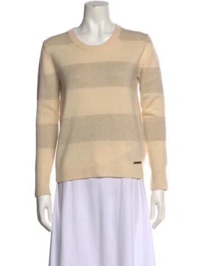 Pre-owned Burberry Cashmere Striped Sweater In Neutral