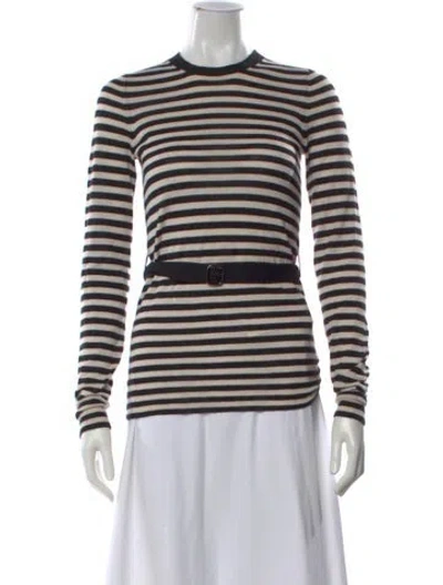 Pre-owned Burberry Cashmere Striped Sweater In Neutral