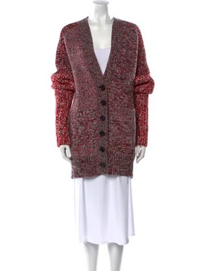 Pre-owned Burberry Cashmere Striped Sweater In Red