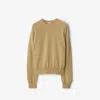 Burberry Logo-embroidered Cashmere Jumper In Flax