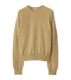 Burberry Logo-embroidered Cashmere Jumper In Neutrals