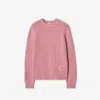 Burberry Constance Cashmere Crewneck Sweater In Pink