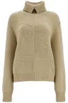 Burberry Luxurious Cashmere Sweater With Ekd Pattern In Neutrals