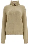 Burberry Luxurious Cashmere Sweater With Ekd Pattern In Neutro