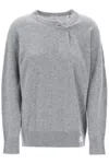 Burberry Cashmere Sweater With Kilt Pin In Gray