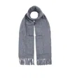 Burberry Cashmere Tassel Plaid Scarf In Gray