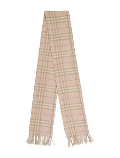 Pre-owned Burberry Cashmere Tb Monogram Scarf In Neutral