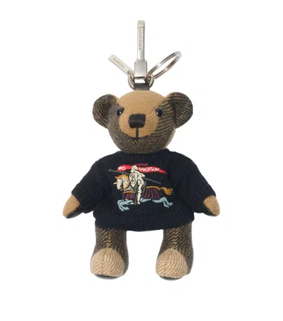 Burberry Cashmere Thomas Bear Charm In Multi