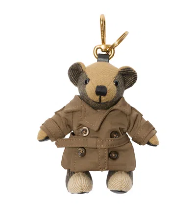 Burberry Cashmere Thomas Bear Charm In Green