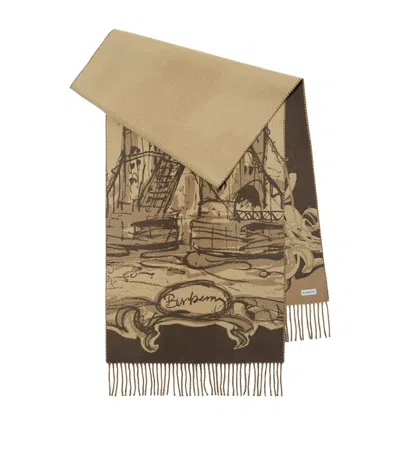 BURBERRY CASHMERE TOWER BRIDGE SCARF