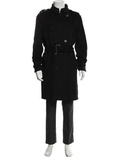 Pre-owned Burberry Cashmere Trench Coat In Black