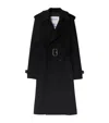 Burberry Notched-lapel Cashmere Trench Coat In Black