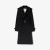 Burberry Notched-lapel Cashmere Trench Coat In Black