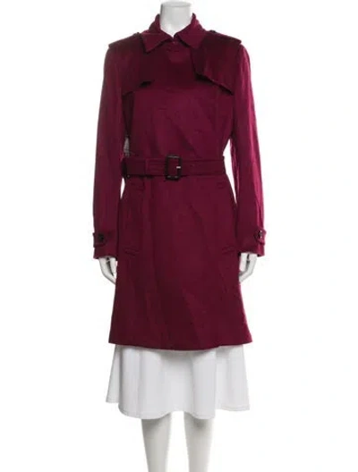 Pre-owned Burberry Cashmere Trench Coat W/ Tags In Burgundy