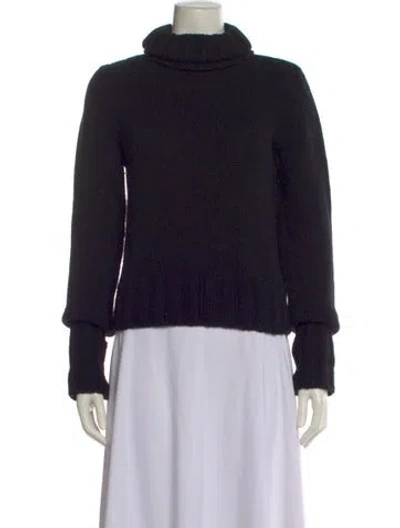 Pre-owned Burberry Cashmere Turtleneck Sweater In Black