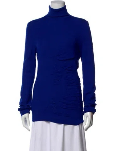Pre-owned Burberry Cashmere Turtleneck Sweater In Blue