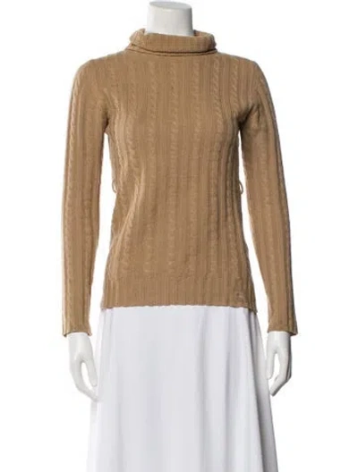 Pre-owned Burberry Cashmere Turtleneck Sweater In Brown