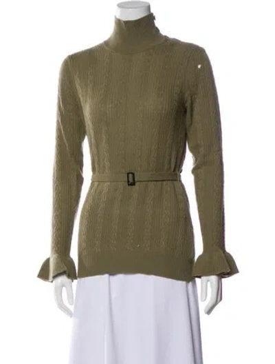 Pre-owned Burberry Cashmere Turtleneck Sweater In Green