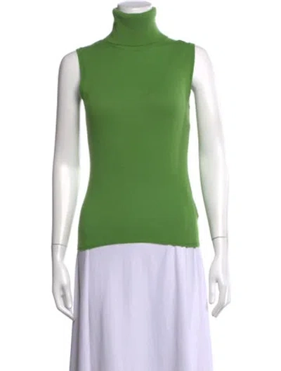Pre-owned Burberry Cashmere Turtleneck Sweater In Green