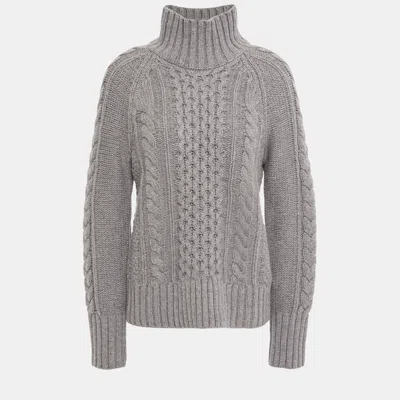 Pre-owned Burberry Cashmere Turtleneck Jumper M In Grey
