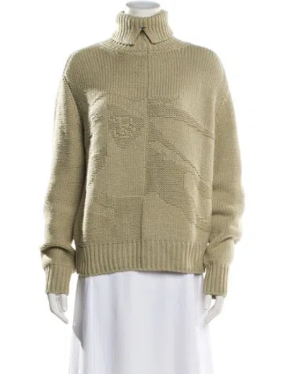 Pre-owned Burberry Cashmere Turtleneck Sweater In Neutral
