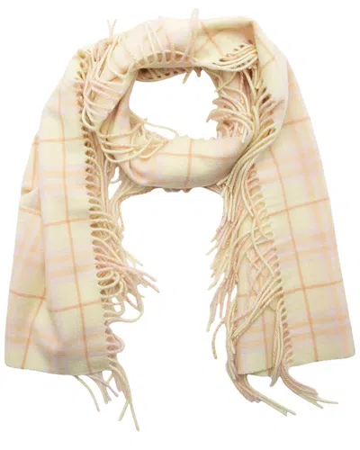 Burberry Cashmere Vintage Check Fringed Scarf (authentic Pre-loved) In Neutral