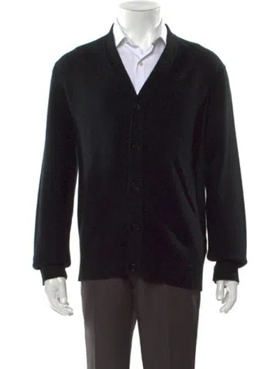 Pre-owned Burberry Cashmere V-neck Cardigan In Black