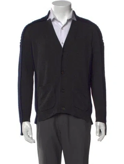 Pre-owned Burberry Cashmere V-neck Cardigan In Blue