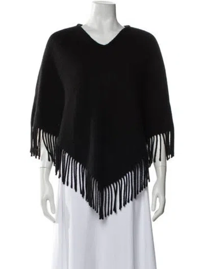 Pre-owned Burberry Cashmere V-neck Sweater In Black